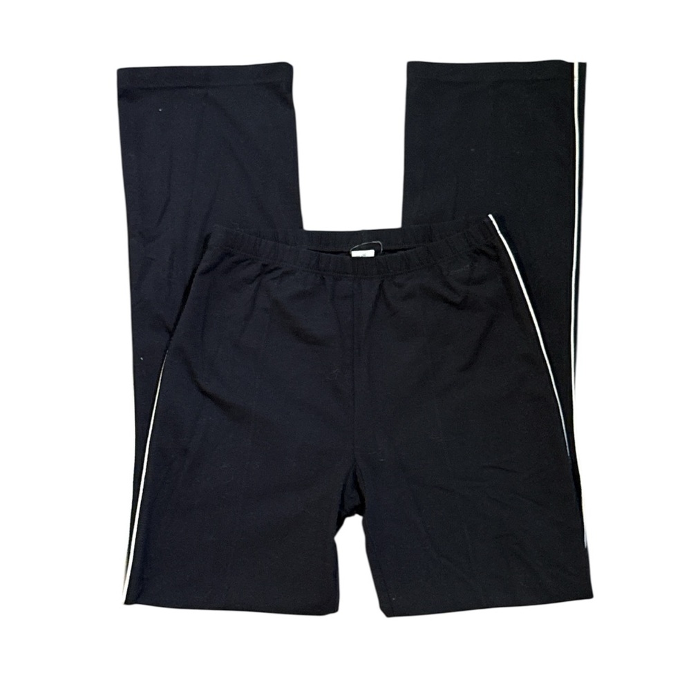 y2k black Reebok track suit bottoms with white side stripe